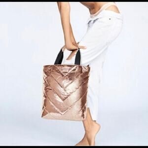 Victoria’s Secret Tote Bag Rose Gold Metallic